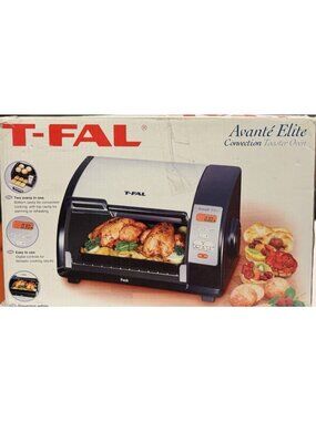 2003 T-Fal Avante Elite Toaster Oven and Warmer Black silver open box New